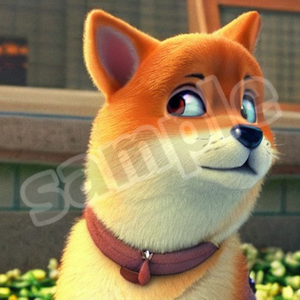 アイコン(柴犬・赤・チラ見)