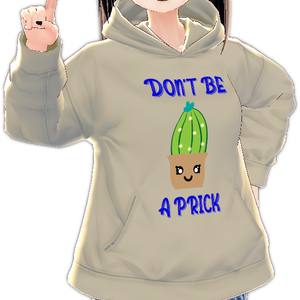 3 piece Cactus "Don't be a Prick" VROID hoodie, mini t-shirt, t-shirt