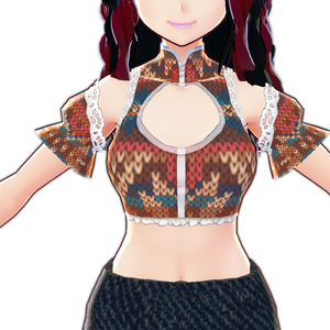 CROP TOP VARIATIONS top VROID ONEPIECE SHORT SLEEVE textures 