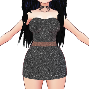 Little Black Dress VROID textures Body + Pencil Skirt + Shoes