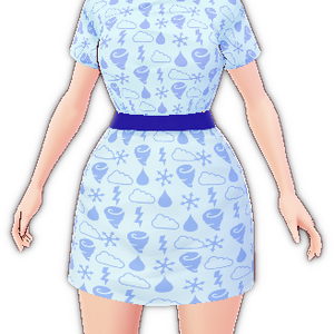 Weather Pattern Belted Dress with nails & eyeline VROID textures