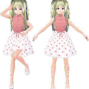 Polka Dot Dress with Face Hearts VROID texture