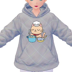 Kawaii Cat Cooking Fish 3 piece VROID textures