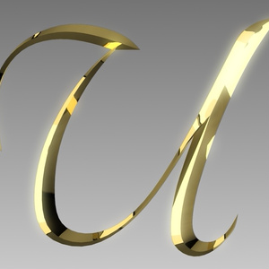 3Dフォントデータ　「U」