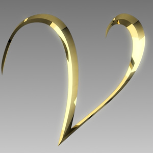 3Dフォントデータ　「V」