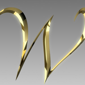 3Dフォントデータ　「W」