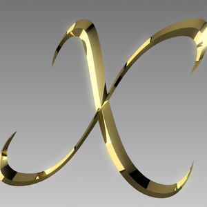 3Dフォントデータ　「X」