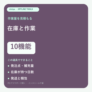 小さな販売の在庫・作業計画ツール10機能｜発注点・発送量