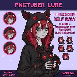 Female PNGTuber - Emo Premade PNGTuber Girl with Emotes - PNG Tuber Model - Twitch Avatar, GIFTuber 