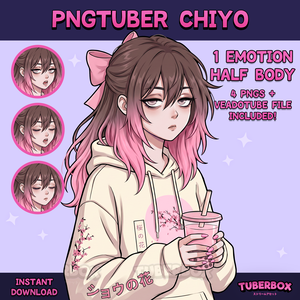 Female PNGTuber - Pink Sakura PNGTuber Girl - Premade PNG Tuber Model - VeadoTube - Twitch Avatar, GIFTuber, VeadoTube