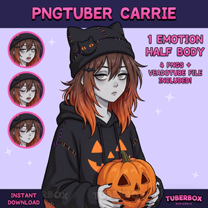 Female PNGTuber - Halloween PNGTuber Girl - Premade PNGTuber Model - Emo - Spooky - Twitch Avatar, GIFTuber - VeadoTube