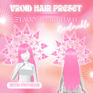 Starry Heart Halo | VRoid 髪型 Recolorable Hair Preset w/ Physics | Fantasy | Celestial | Angelic | Vtuber