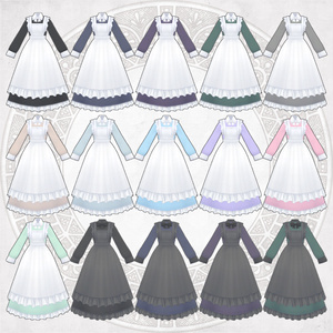 クラシックロングメイドカスタムセット【VRoid向けテクスチャ】