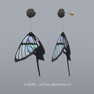 GlassButterflyEarrings【Lapwing＆汎用】 缩略图 2