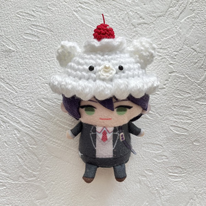 黒×ピンクファー】にじぱぺっと ぬい帽子 ぬい服 ネコ耳 ニット帽 10cm