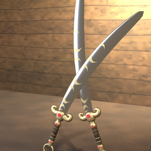 【3Dモデル】東洋風 双剣 -反り刀一対- VRChat想定 小物/武器