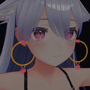 Aina Heart Hoop Earrings｜桔梗対応・PhysBone設定済み3Dピアス