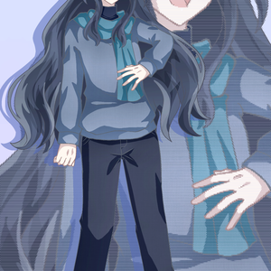 黒髪ロングの青年