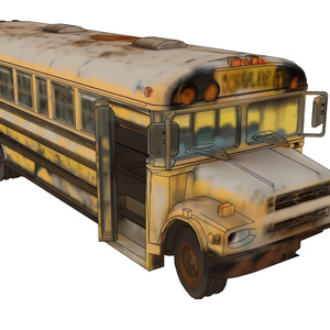 Rusty old school bus