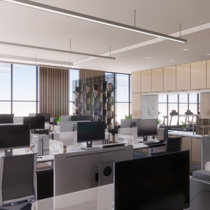 Employee office area, General Manager's office, meeting room