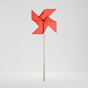【無料/投げ銭】3D素材　風車 pinwheel (Blender, Unreal Engine, Unity)