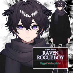 【Live2D】Raven Rogue Boy, Premade Live2D Male Vtuber, Rigged Vtuber Model, Instant Download, Free Commercial Use
