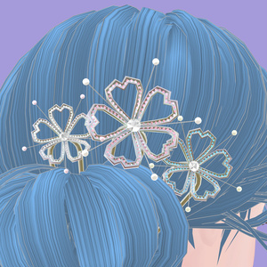 【VRchat想定・汎用】桜のかんざし・レースの髪飾りのおまけつき hair-accessories001 缩略图 5