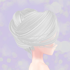 【VRchat想定・汎用】シェイプキー付き夜会巻きウイッグ／試着用無料版あり hairwig002 缩略图 5