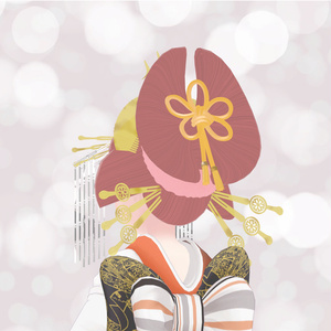 【VRchat想定・汎用・PB】かんざし付き花魁ヘアウイッグ【physbone】横兵庫 hairwig003 缩略图 2