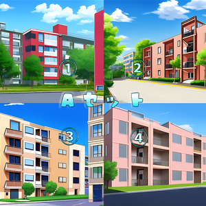 背景素材セット※AI生成　-マンション-