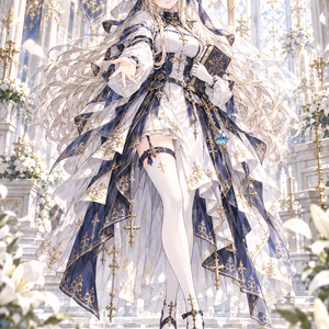 【AI生成】癒しと祈りのシスター｜オリジナルキャラクター素材・表情差分