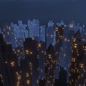 【VRChatワールド】夜景都市自動生成ギミック 缩略图 2