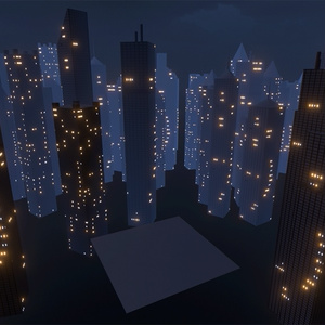 【VRChatワールド】夜景都市自動生成ギミック 缩略图 4
