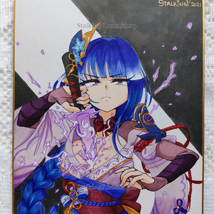 【25％引き】原神　雷電将軍　手描き中色紙 