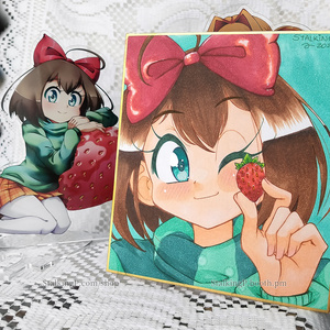 ミニ色紙　カミラちゃん＋苺