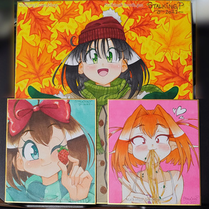 ミニ色紙　カミラちゃん＋苺