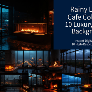 Rainy Luxury Cafe Collection | 10 Luxury 8K Cafe Backgrounds