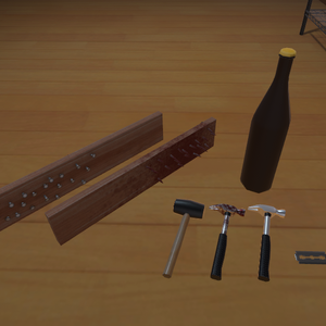 Unityで使える凶器セット(ビール瓶、板に釘打ち付けたやつ、ハンマー2種、カミソリの刃)