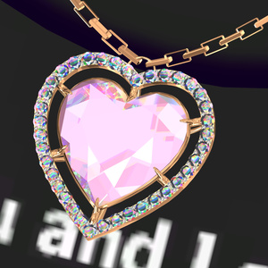 【25アバター対応】🖤PB対応🖤Heart Diamond Necklace🖤【VRChat】 缩略图 3