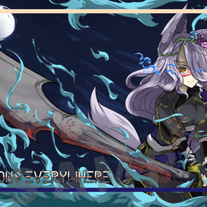 オリジナルプレイマット　ー月下蒼炎ー