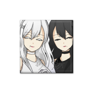 [Black and White Sisters] Pin Badge (Square)