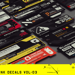 Cyberpunk Decals Vector Pack 03