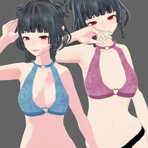velvet bralette heart (editable color)