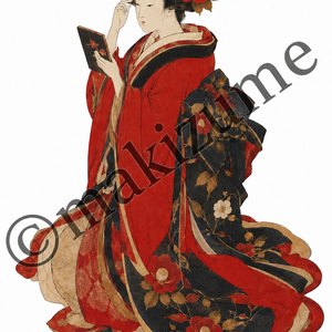 椿美人 〜浮世絵〜　コラージュ素材