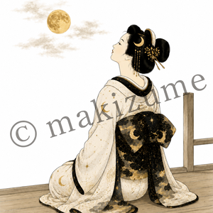 月下美人 〜浮世絵〜　コラージュ素材