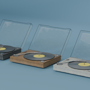 【3Dモデル】レコードプレーヤー 3カラー Blender4.2