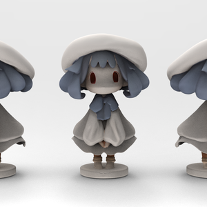 3D プリント用 STL データ 帽子をかぶった少女 キャラクターフィギュア