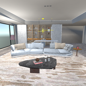 商用利用可・二次販売可 VRChat モダンミニマルリビング 全家具・コライダー付き