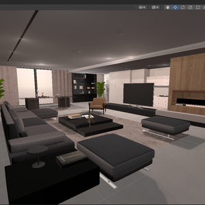 商用利用可・二次販売可 VRChat モダンダークリビング 全家具・ソースファイル付き