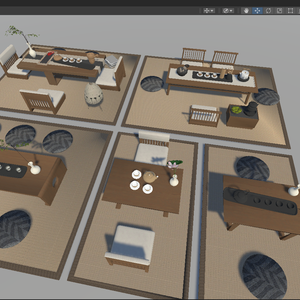 商用利用可・二次販売可 VRChat 和風茶室家具セット 畳・茶道具・ソースファイル付き